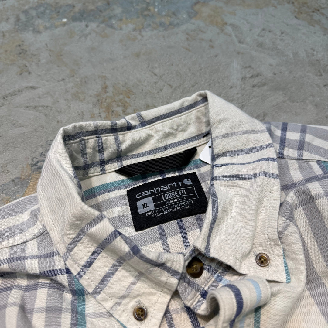 Used clothing carhartt/ Carhartt/ Button-down short sleeve shirt/ Checkered pattern/ Size XL