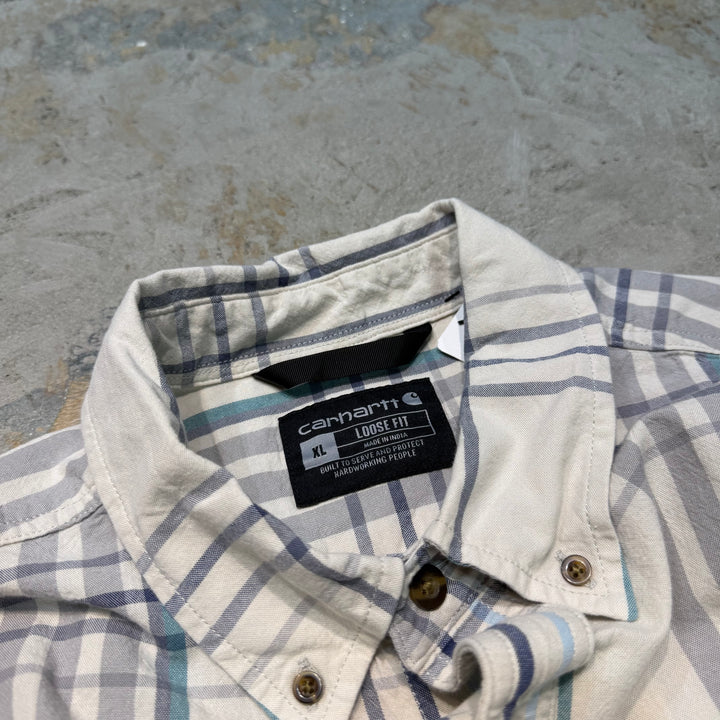 Used clothing carhartt/ Carhartt/ Button-down short sleeve shirt/ Checkered pattern/ Size XL