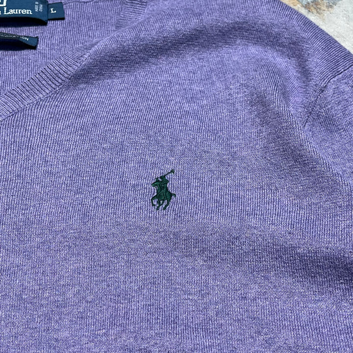 #3684古着/ラルフローレン/POLObyRalphLauren/コットンニット/Cottonknit/Vネック/サイズL