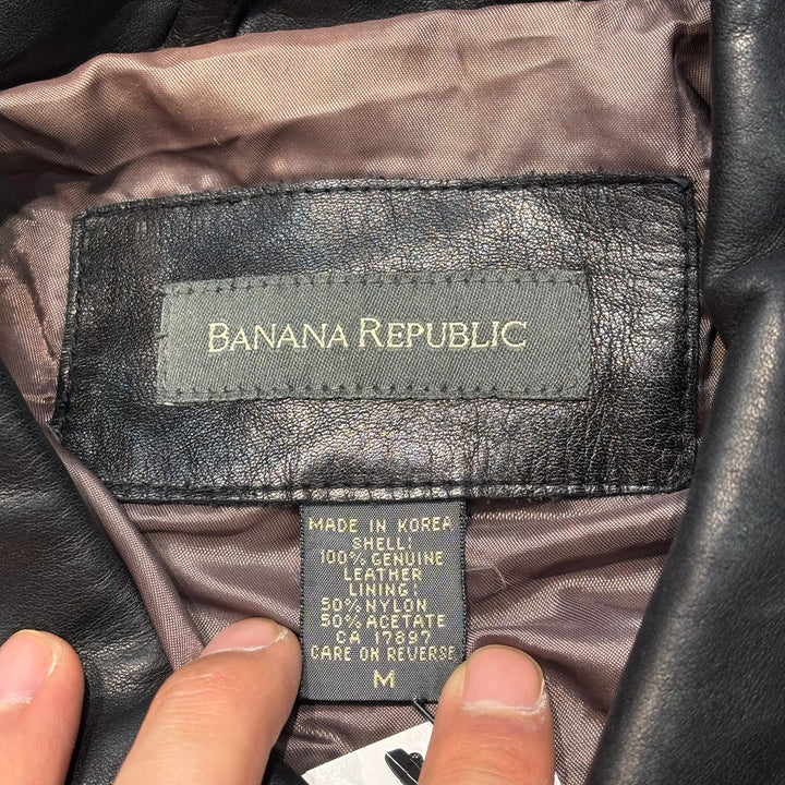 Used clothing 90's BANANA REPUBLIC/ Genuine leather half coat/ Size M