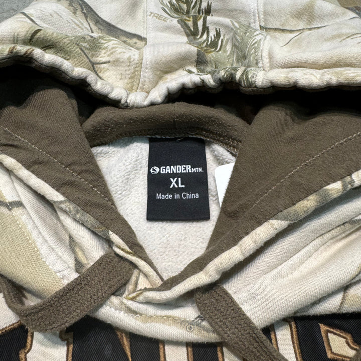 旧衣服GANDERMTN/ gunder mountain /Real Tree Pattern Pull Over Parker /真实树图案套衫连帽衫/尺寸XL