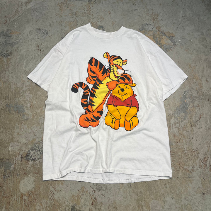 #4776 古着 オニータ/プーさん&ティガー/ヴィンテージ シングルステッチ Tシャツ/サイズXL