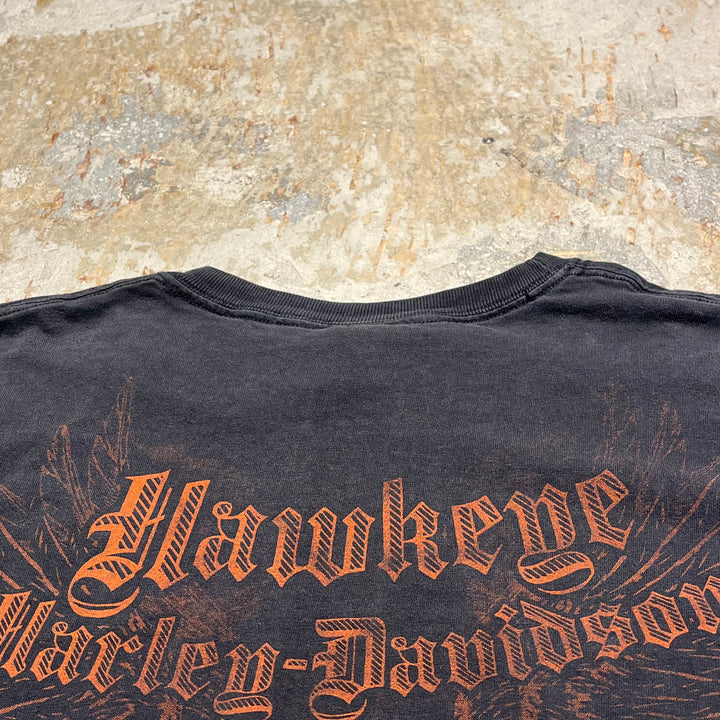古着 USA製 Harley-Davidson/ハーレー ダビッドソン/hawkeye/LIVE TO RIDE/ワールドクラス モーターサイクルズ/プリントTシャツ サイズXXL