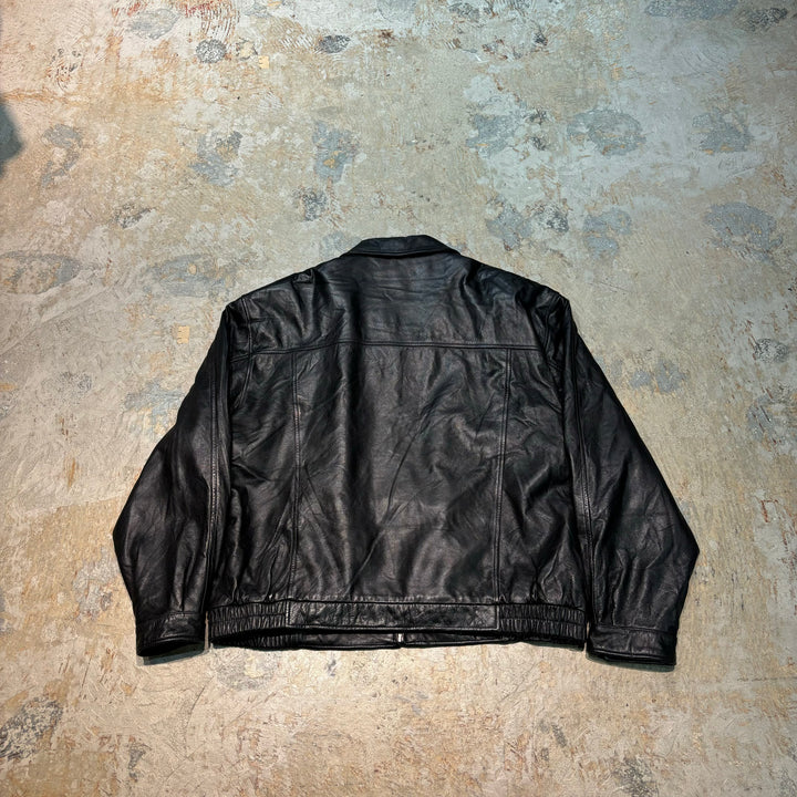 Used CROFT&BARROW/Craft & Barrow/Zip-up leather jacket/Short length/Size XL