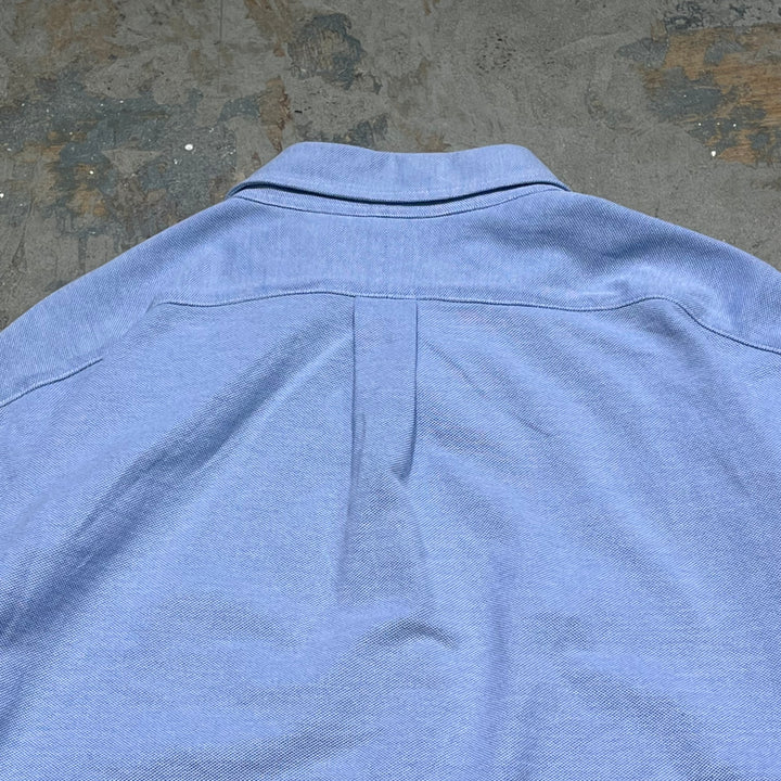 #4381 古着 Ralph Lauren/ラルフローレン/Long Sleeve Butoon Down Shirt /長袖ボタンダウンシャツ/KNIT OXFORD/オックスフォード/サイズXL