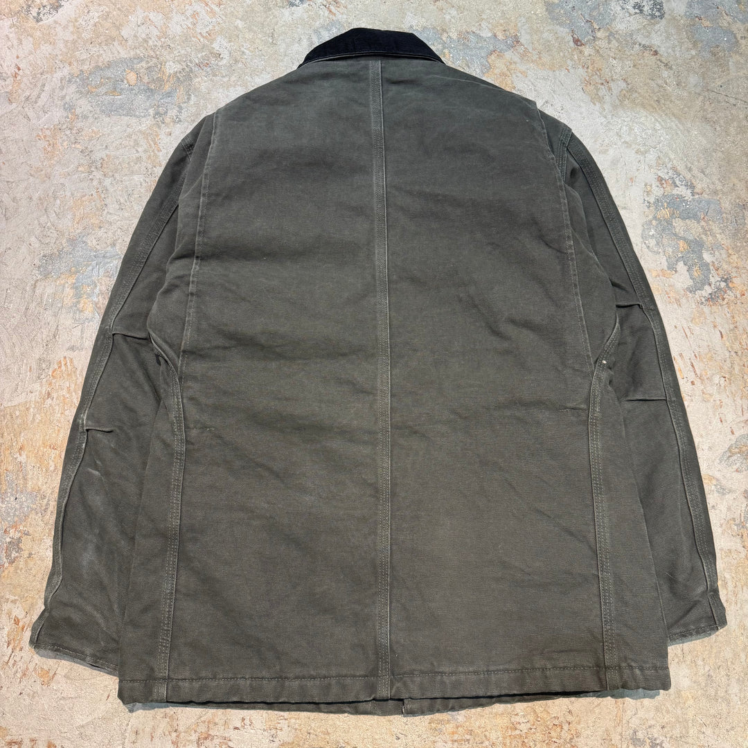 古着 carhartt/ カーハート/ トラディショナルコート/ 裏地キルティング/ 襟コーデュロイ/企業ロゴ/サイズS