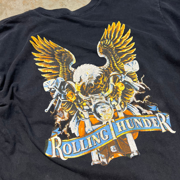 古着 鷲/イーグル/ヴィンテージ シングルステッチ プリントTシャツ/サイズL