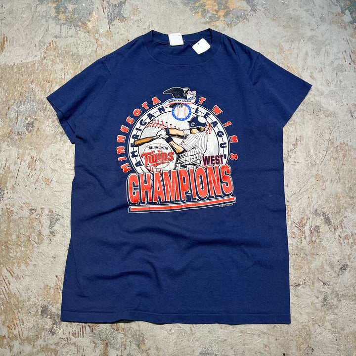 古着 USA製 ミネソタ・ツインズ/MLB/ヴィンテージ シングルステッチ プリントTシャツ / サイズXL