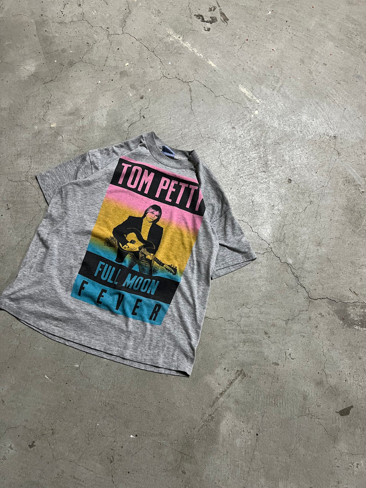 #MA60 古着 USA製 89's トム・ペティ/フルムーンフィーバー/ハートブレイカーズ/ライブツアー/ヴィンテージ シングルステッチ プリント Tシャツ/サイズL