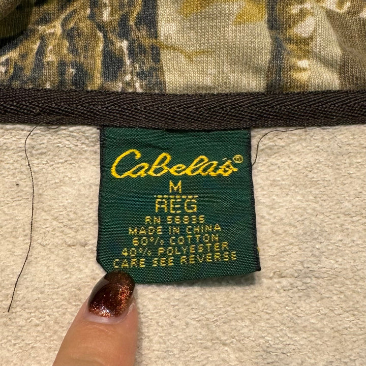 旧衣服Cabela's/ kabelas /真实树/Real Tree Pattern half zip sweatshirt/真实树图案半拉链运动衫/尺寸M