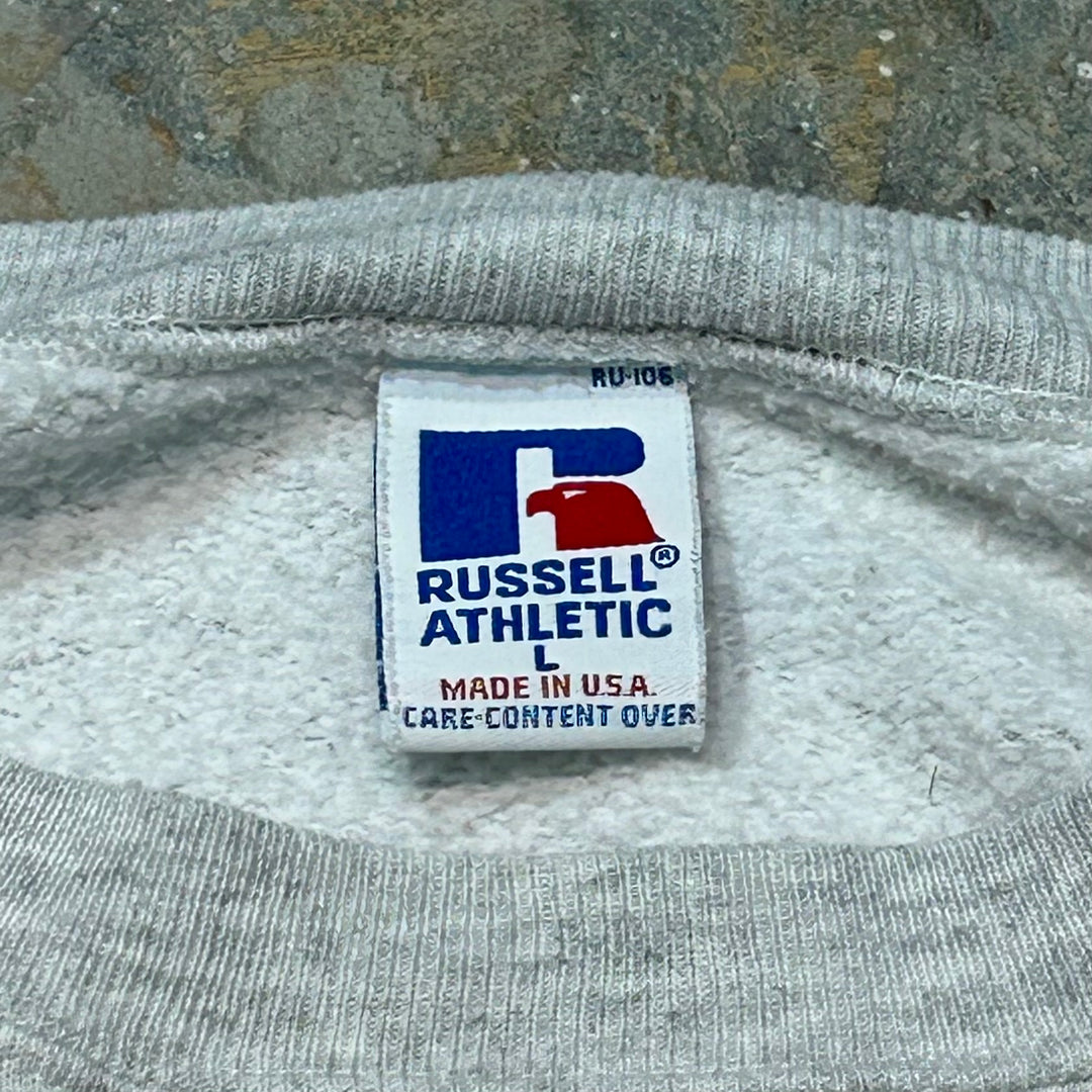 미국에서 만든 중고 의류 89의 Russell / Russell / Crew Neck Print 스웨트 셔츠 / 사이즈 L
