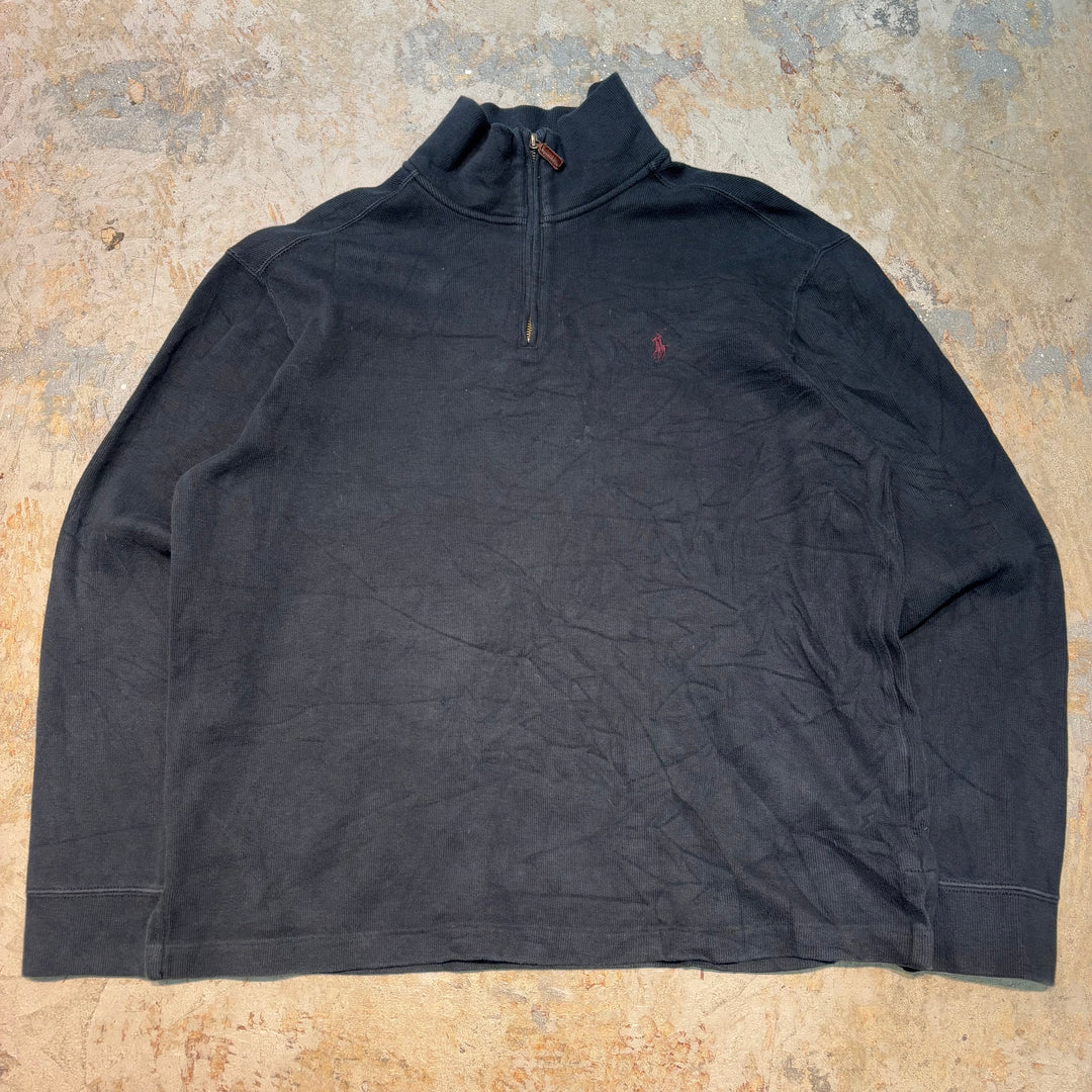 Used clothing 90's ~ POLO by Ralph Lauren/ Polo Ralph Lauren/ Half zip knit sweater/ Size L