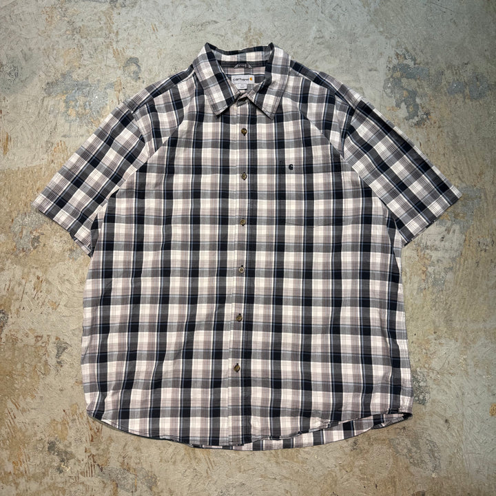 Used clothing carhartt/ short sleeve shirt/ checkered pattern/ size 2XL