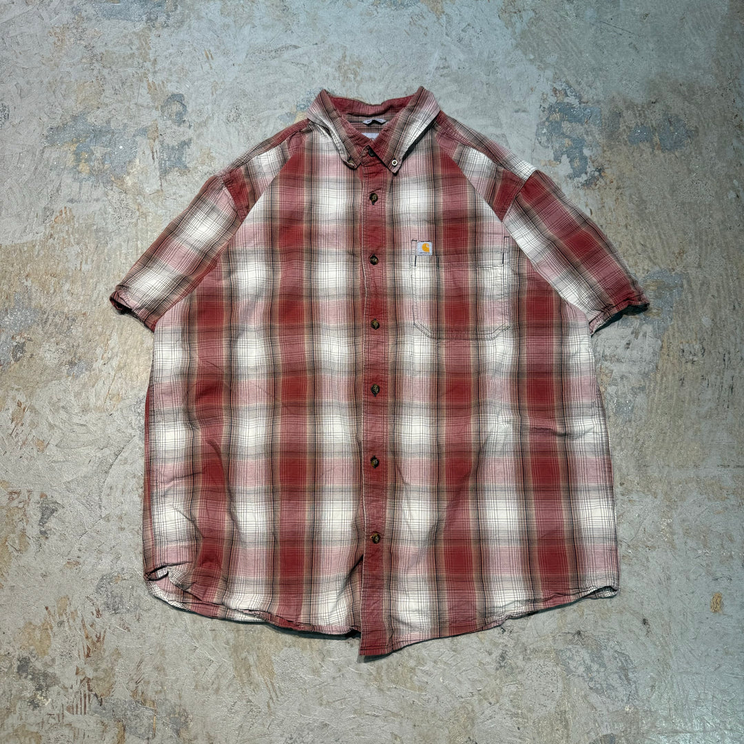 Used clothing carhartt/ short sleeve shirt/checked pattern/ size XL