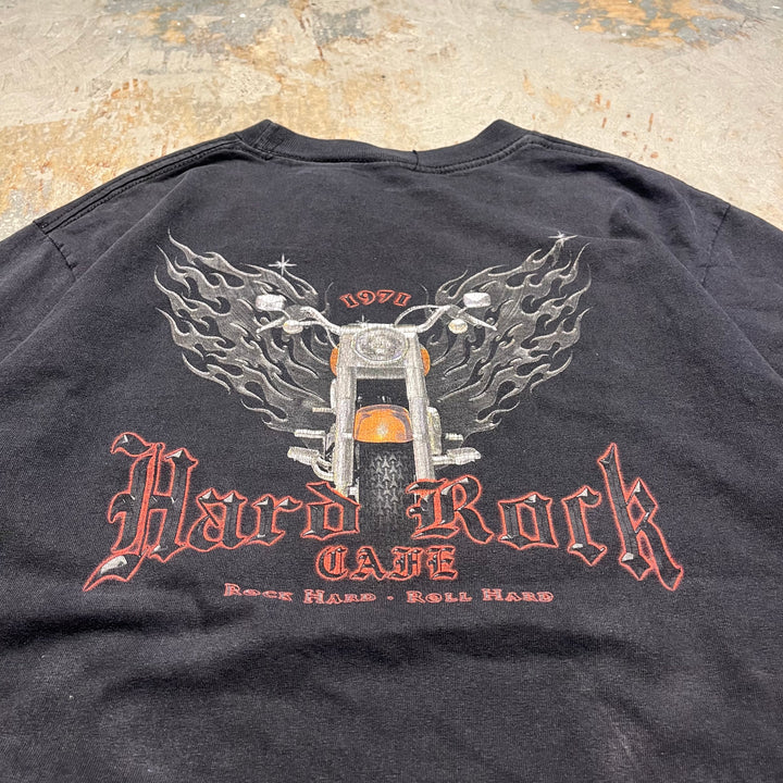 Used clothing 90's HARD ROCK CAFE Detroit/Hard Rock Cafe/Advertising/Company/Printed T-shirt/Size equivalent to 2XL