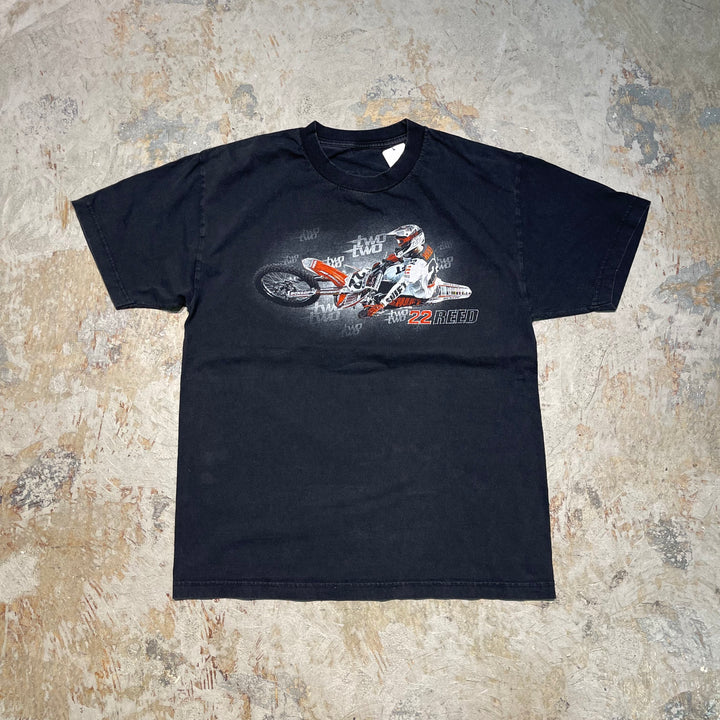 古着 USAVINTAGE / TWO・TWO・MOTORCYCLE・SPORTS / バイクレースチーム / プリントTシャツ / サイズL
