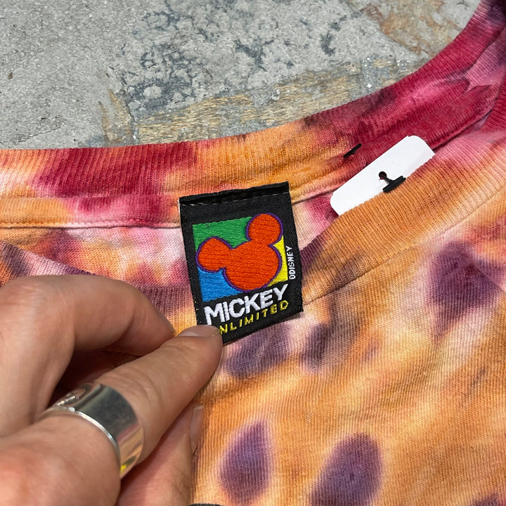 #4829 古着 90's~ Mickey unlimited/ミッキーマウス / Disney/ディズニー /キャラクタープリント/USA製/Tシャツ/ヴィンテージ/シングルステッチ/サイズXL