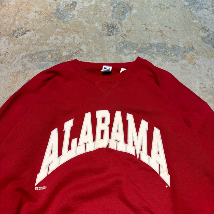 Used clothing Made in USA 80's~ RUSSELL ATHLETIC/ Russell Athletic/ Crew neck sweatshirt/ College logo/ Alabama/ Front V gusset/ Size XXL