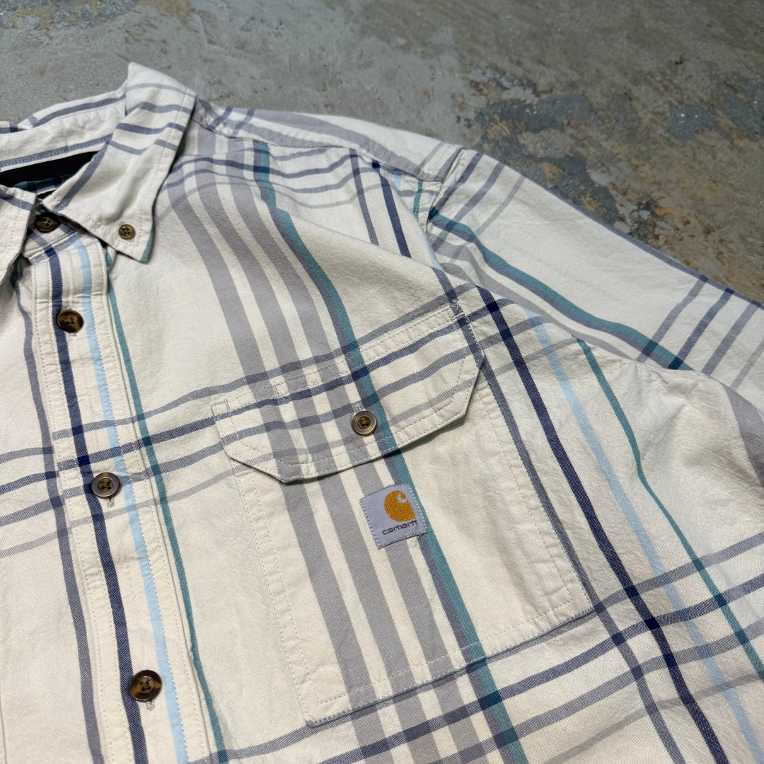 Used clothing carhartt/ Carhartt/ Button-down short sleeve shirt/ Checkered pattern/ Size XL