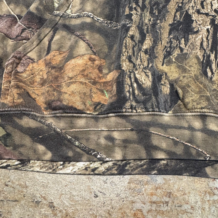旧衣服MOSSY OAK/莫西橡树/真实树图案拉链连帽衫/尺寸XL
