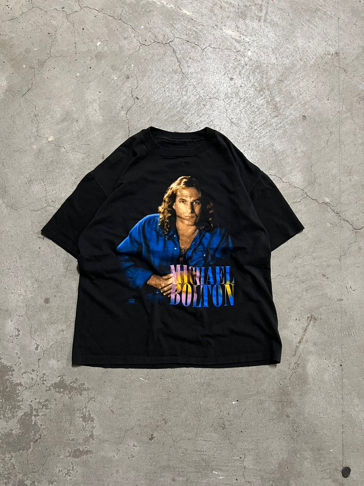 #MA59 古着 94'sマイケル・ボルトン/ワールドツアー/ヴィンテージ シングルステッチ プリント Tシャツ/サイズXL相当