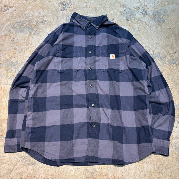 古着 carhartt/カーハート/ ボタンダウン長袖シャツ/ チェック柄/ サイズL