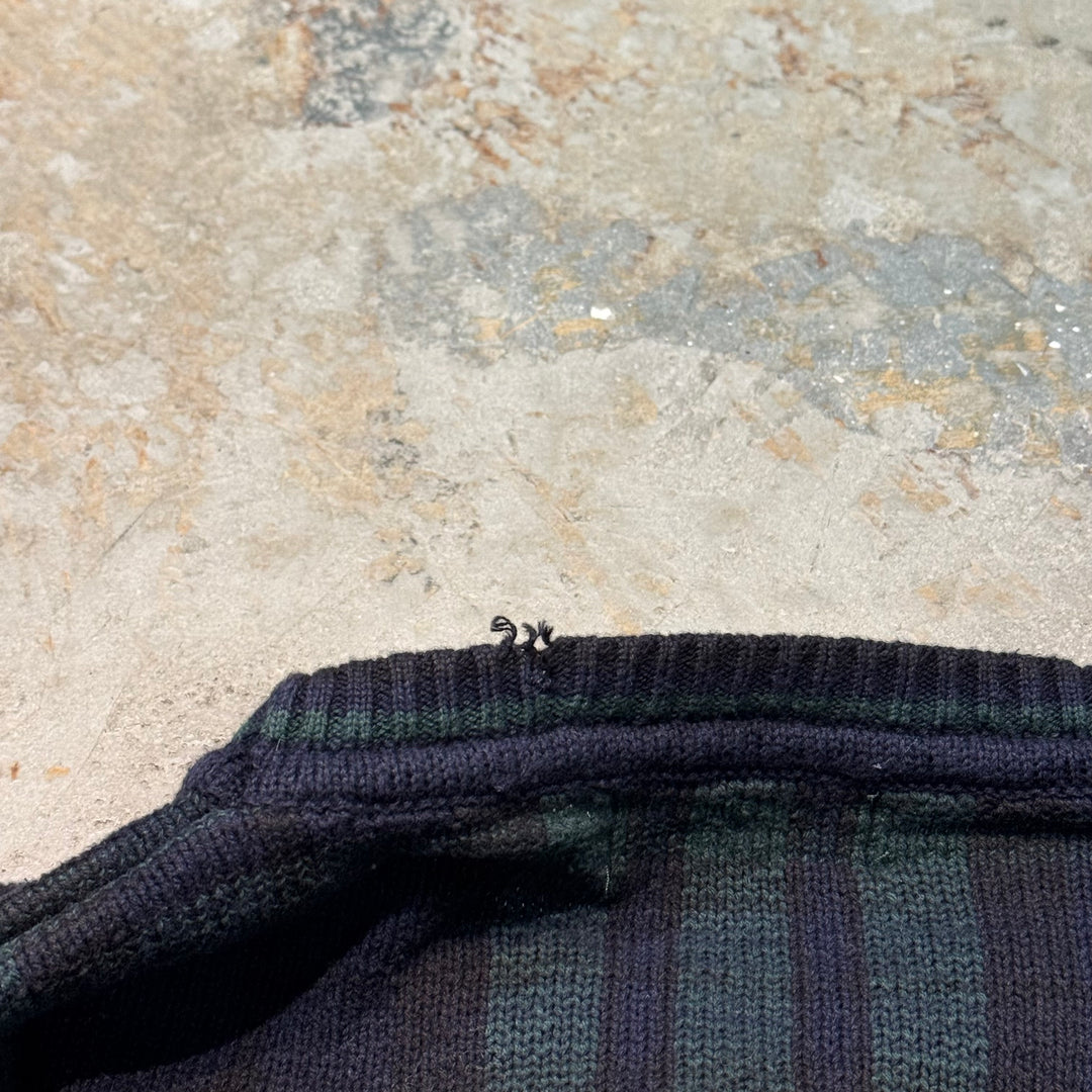 Used clothing CROFT&BARROW/Craft and Barrow/Crew neck knit sweater/Checked pattern/Size L