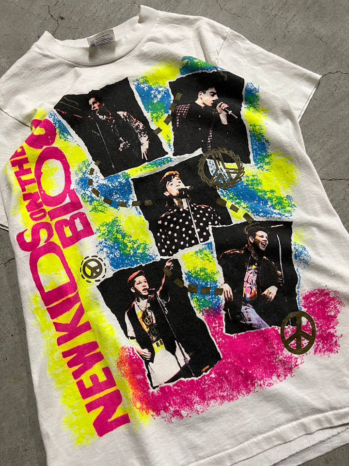 #MA62 古着 USA製 89's~ ヘインズ/ニュー・キッズ・オン・ザ・ブロック/ヴィンテージ シングルステッチ プリント Tシャツ/サイズS