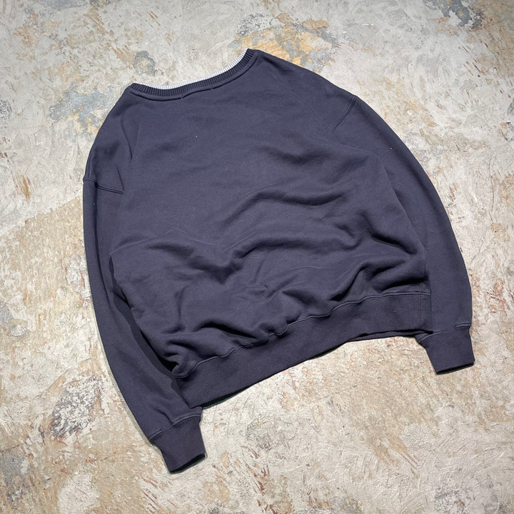 #4124 古着 Unknow/Crew Neck Print Sweat/クルーネックプリントスウェット/HAMPTONS UNITED STATES OF AMERICA/サイズS