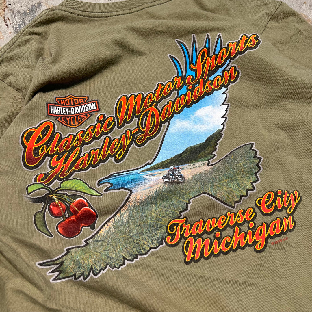Used clothing Harley-Davidson / Traverse City Store, Michigan / Printed T-shirt / Size equivalent to xl