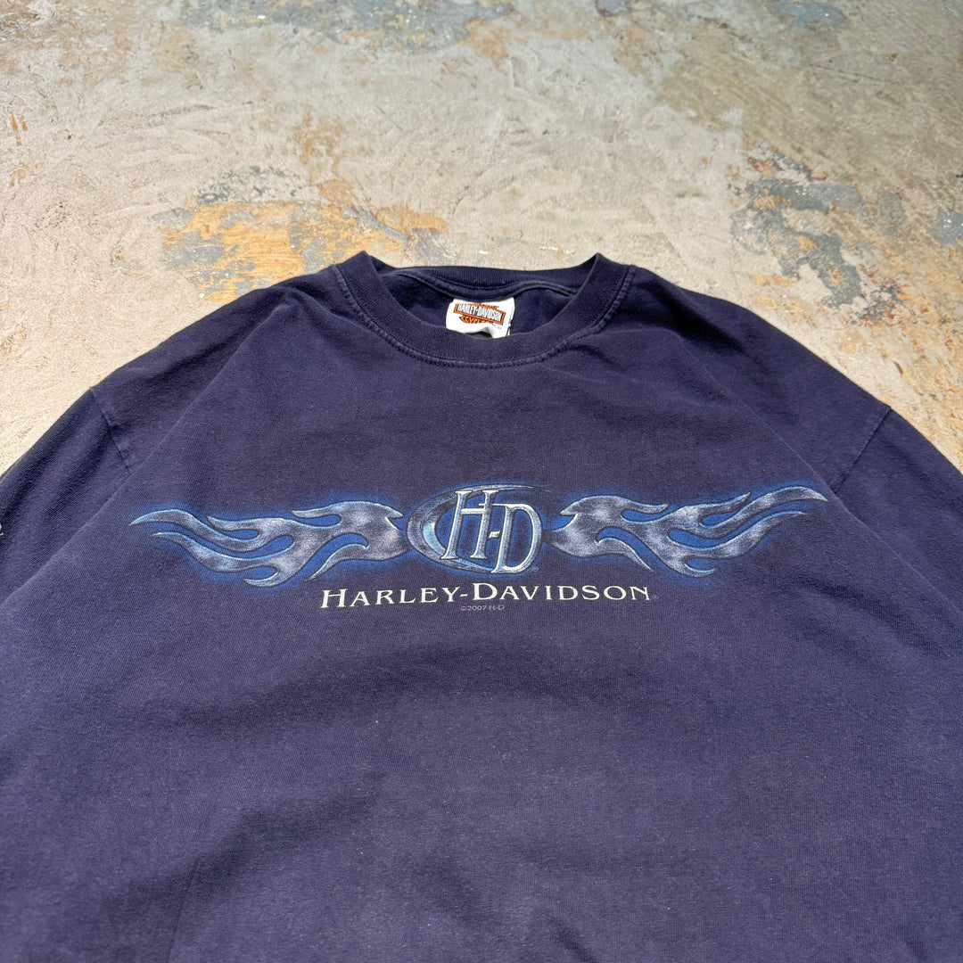 Used clothing Made in USA Harley-Davidson/Harley-Davidson/ Printed long T-shirt/ Size L