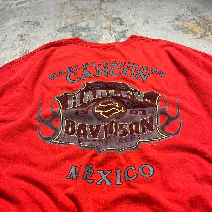 古着 Harley-Davidson/ハーレー ダビッドソン メキシコ・カンクン プリントTシャツ サイズXL相当