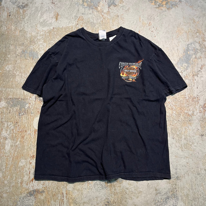 古着 Harley-Davidson/ハーレー ダビッドソン フロリダ州 キー・ウェスト コンク共和国 プリントTシャツ サイズXXL
