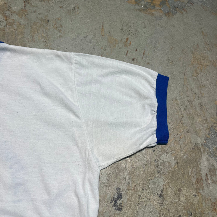 #4785 미국에서 만든 중고 의류 79의 종이 태그 올림픽 아카데미/빈티지 링거 티셔츠/사이즈 M