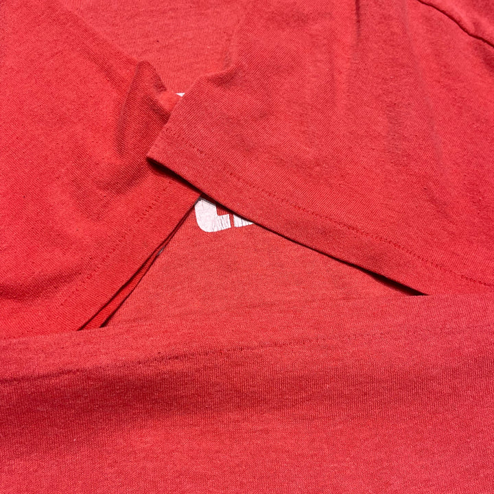 중고 의류 80 ' / 인기있는 메커니즘. /당신이 알아야 할 사람의 선택. / 빈티지 싱글 스티치 레터 인쇄 티셔츠 / 크기 XL