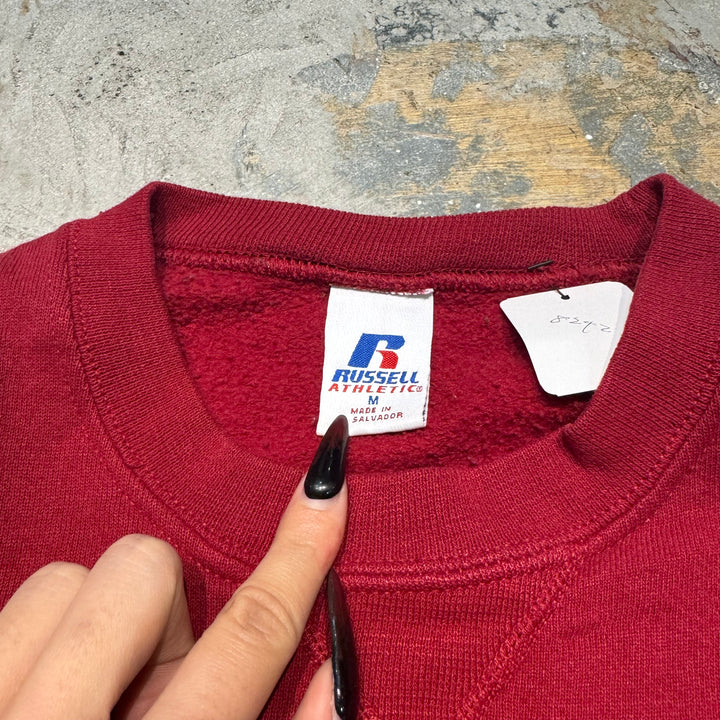 중고 의류 Russell Athletic/ Russell Athletic/ Blank Crew Neck Sweatshirt/ Plain/ Front V Gusset/ Size M