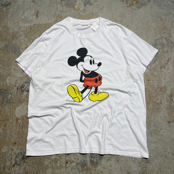 #4687 古着 ミッキーマウス ディズニー/ヴィンテージ シングルステッチ Tシャツ/サイズ2XL相当