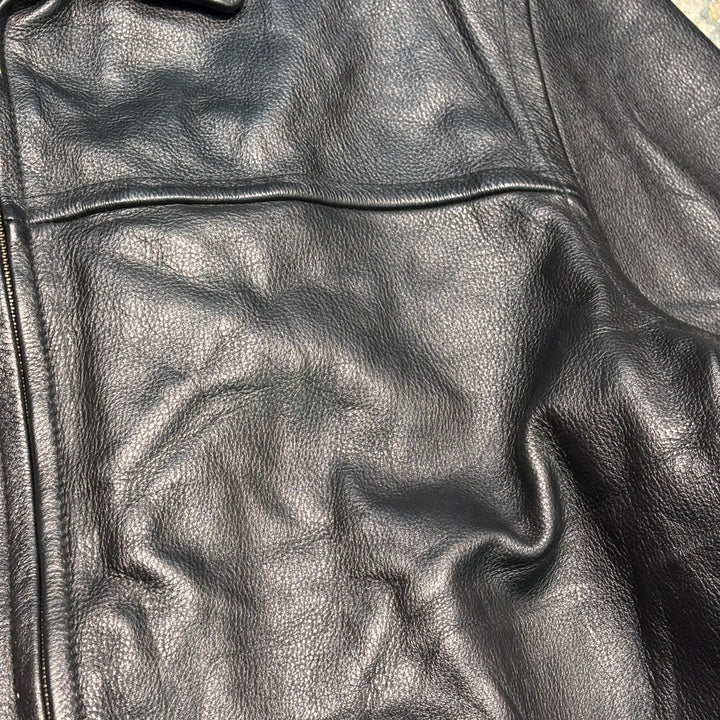 古着 WILSONS LEATHER/ ウィルソンズレザー/ 本革ジップアップレザージャケット/ 牛革/ サイズL