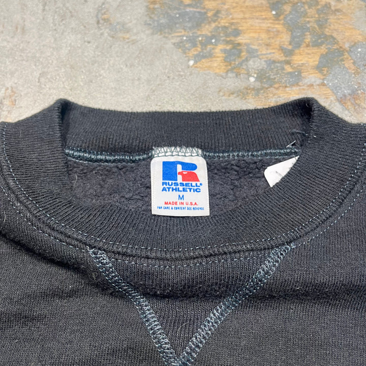 Used clothing Made in USA 80's~ RUSSELL ATHLETIC/ Russell Athletic/Crew neck blank sweatshirt/Plain/Size M
