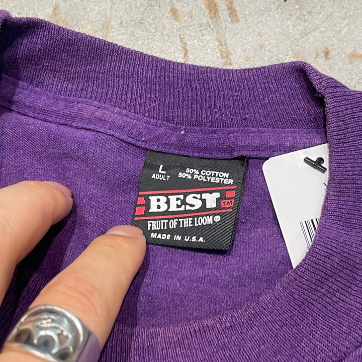 古着 90's USA製 BEST/ベスト / マシャケット・ペコ国家 シェミッツン93 /シングルステッチ プリントTシャツ サイズL