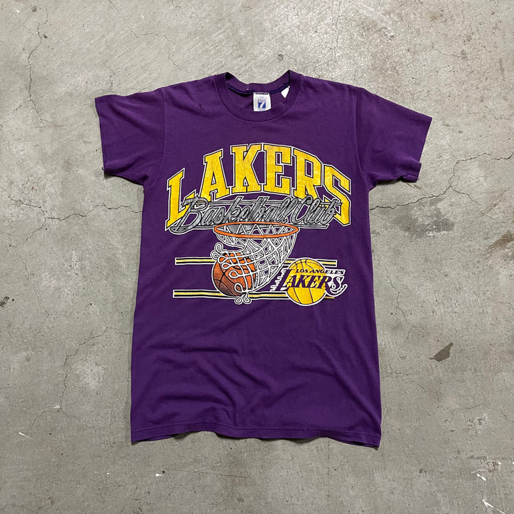 古着 USA製 LAKERS/ロサンゼルス・レイカーズ/NBA/ヴィンテージ シングルステッチ プリントTシャツ/サイズM