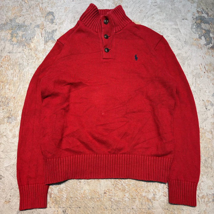 Ralph Lauren/ Polo Ralph Lauren의 중고 의류 폴로/ 하프 버튼 니트 스웨터/ 사이즈 M