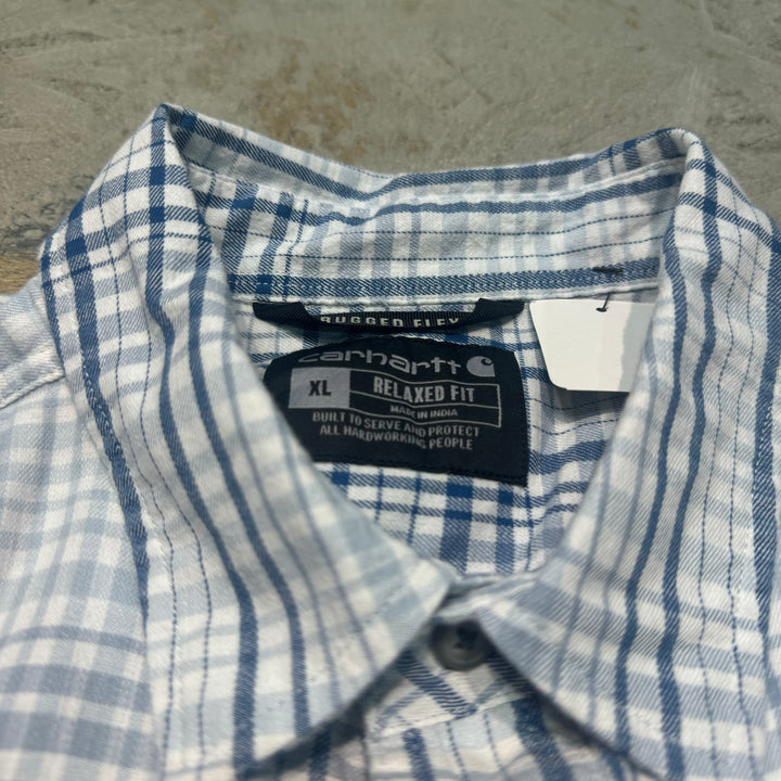 Used clothing carhartt/Carhartt/Button-down short sleeve shirt/Checked pattern/Size XL