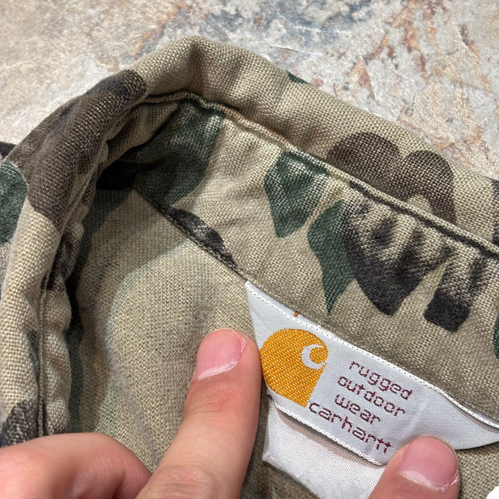 古着 80's〜 carhartt/カーハート/ ボタンダウン長袖シャツ/ 迷彩/ サイズXL相当