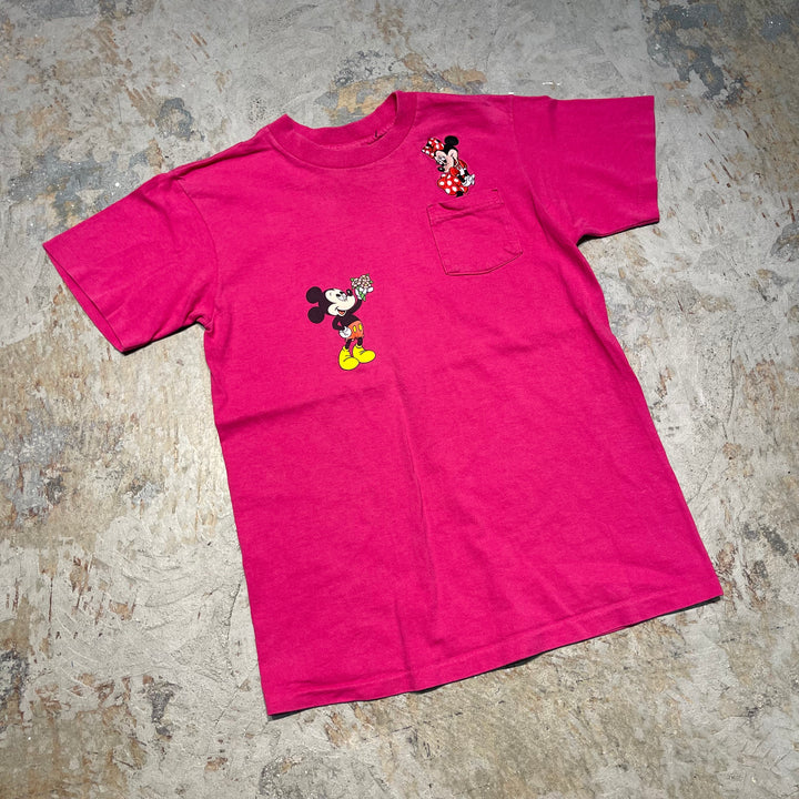 #4830 古着 90's~ ミッキーマウス / Disney/ディズニー /キャラクタープリント/USA製/Tシャツ/ヴィンテージ/シングルステッチ/サイズL(キッズ)