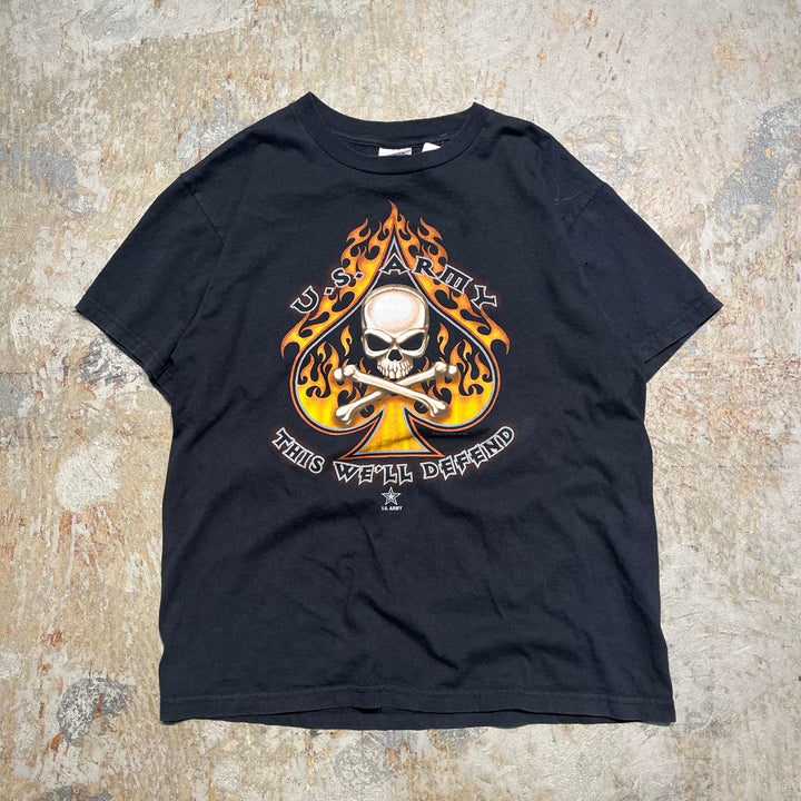 Used clothing U.S.ARMY/US Marine Army/Skull/Printed T-shirt/Size M