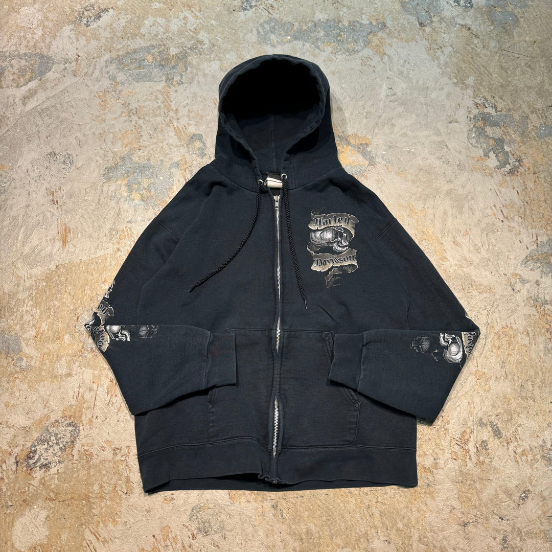 Used clothing HARLEY-DAVIDSON/ Harley Davidson/ Sweat zip-up hoodie/ Bernerston, Massachusetts/ Size S