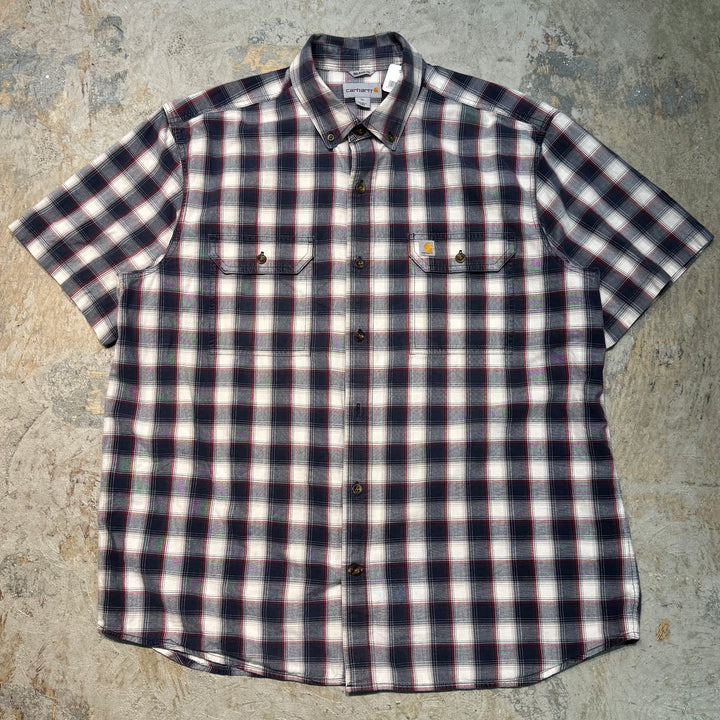 Used clothing carhartt/Carhartt/Button-down short sleeve shirt/Checked pattern/Size XL