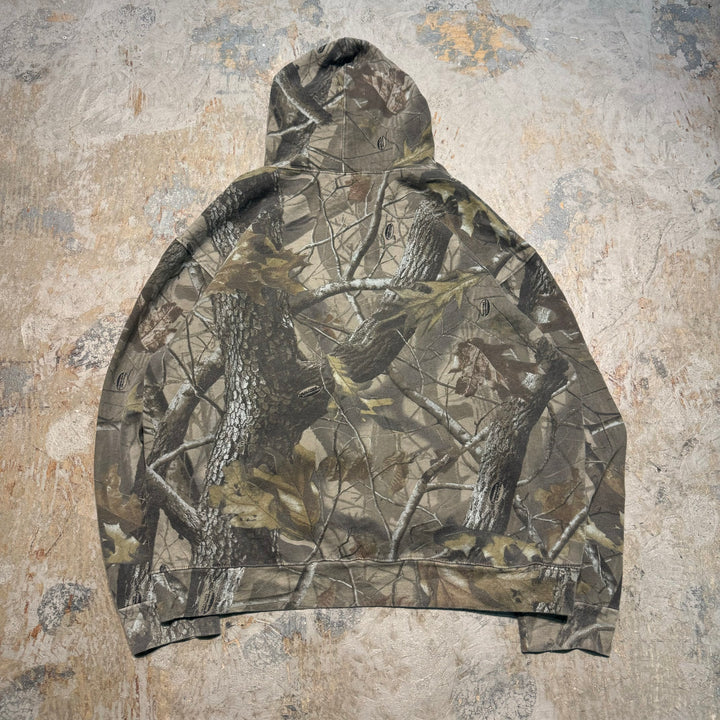 중고 의류 90의 빨간 머리/빨간 머리/실제 트리 패턴/풀오버 까마귀/크기 l