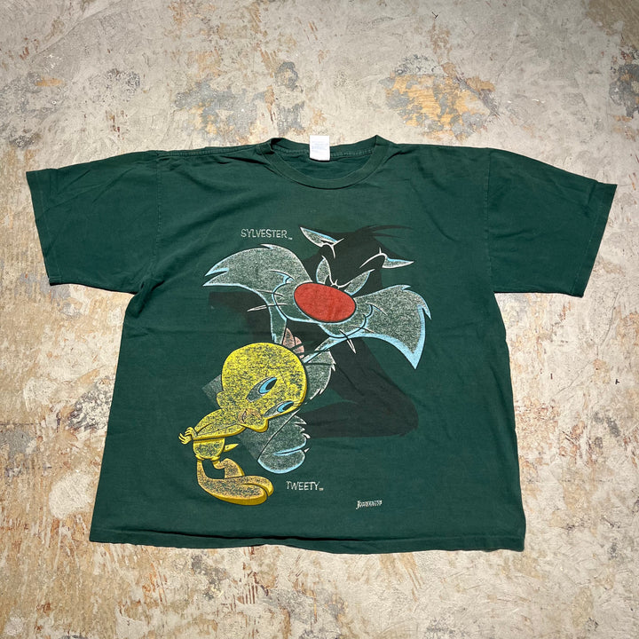 #4284 Unknow/short sleeve t-shirt Tee/シングルステッチ/半袖Tシャツ/90's/トゥイーティー/シルベスター/MADE IN USA/サイズXL